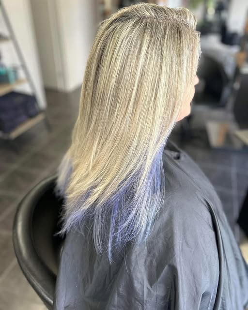 Soft blue peeking through blonde